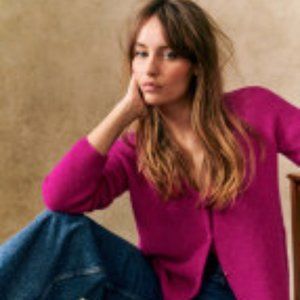 Sezane - Barry Cardigan - Fuchsia Size Large (L) - Never worn (new without tags)